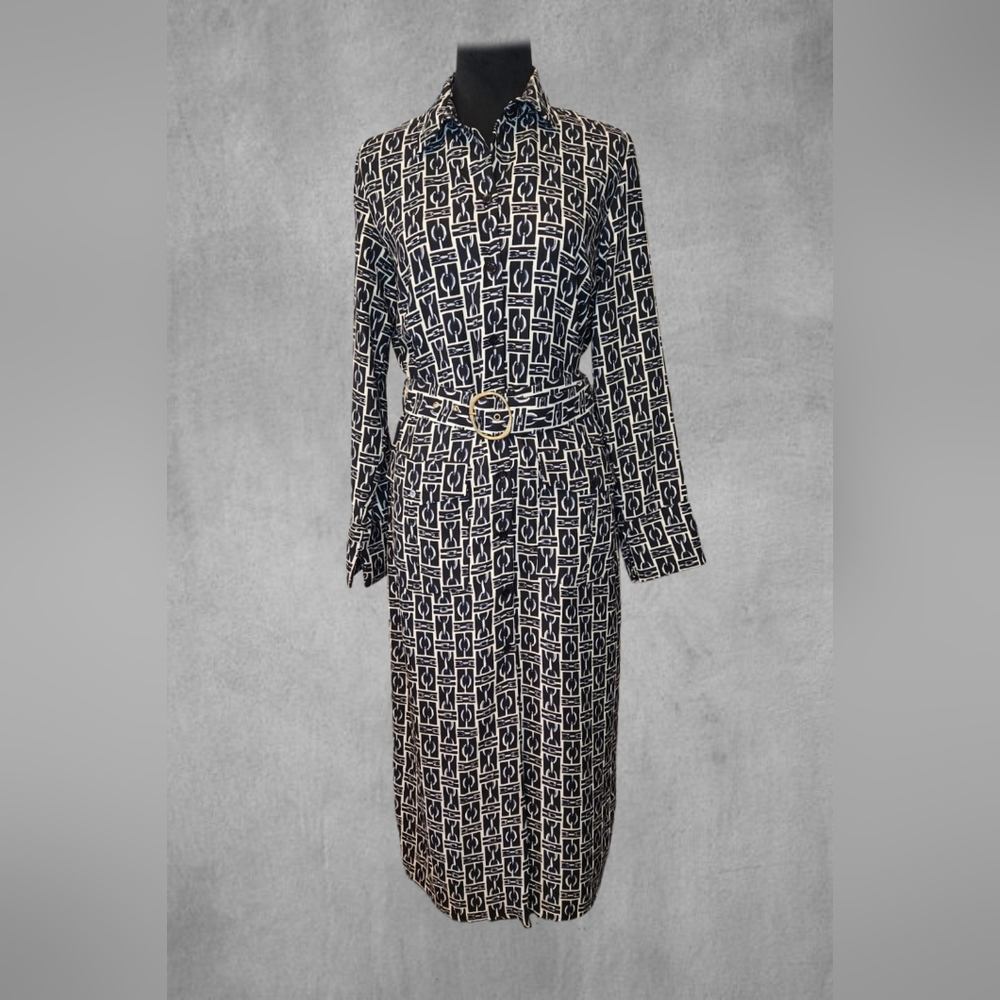 NWT ZARA Printed Shirt Dress with Belt